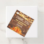 Étiquettes Cadeau Rustic Automne Citrouille Patch Anniversaire Carré (En situation)