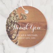 Étiquettes Cadeau Rustic Baby's Breath Mason Jar Mariage en bois (Dos)