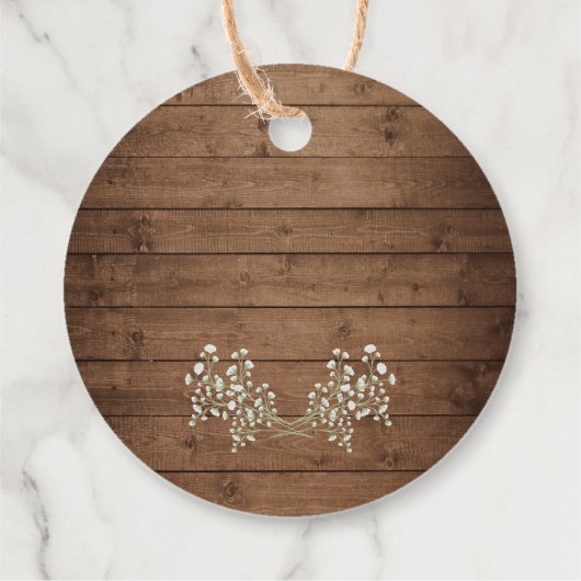 Étiquettes Cadeau Rustic Baby's Breath String éclaire le Merci (Dos)