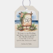 Étiquettes-cadeau Rustic Beach Destination Mariage Sac de bienvenue (Devant)