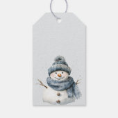Étiquettes-cadeau Rustic Blue Snowman Christmas (Dos)