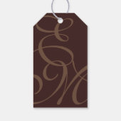 Étiquettes-cadeau Rustic Brown Monogram Wedding Thank You (Dos)