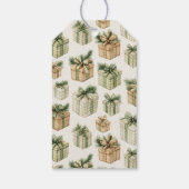 Étiquettes-cadeau Rustic Brown Ornaments Christmas  (Dos)