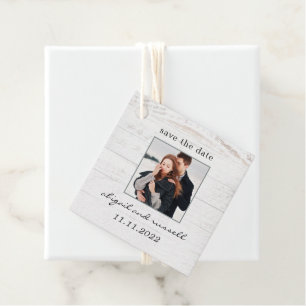 Étiquettes Cadeau Rustic Chic Wedding Enregistrer La Date Favor Tags