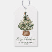 Étiquettes-cadeau Rustic Christmas Tree Ornaments Neutral Holiday (Devant)