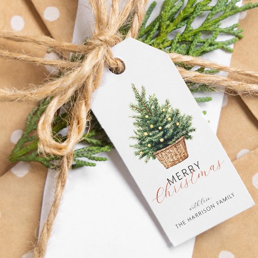 Étiquettes-cadeau Rustic Christmas Tree Personalized