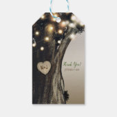 Étiquettes-cadeau Rustic Country Tree & Lights Moderne Mariage de gr (Dos)