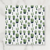 Étiquettes Cadeau Rustic Dark Green Cactus Desert Motif Anniversaire (Dos)