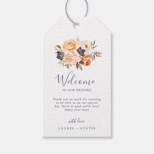 Étiquettes-cadeau Rustic Earth Florals Mariage Bienvenue