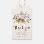 Étiquettes-cadeau Rustic Fall Citrouille Fête des mariées Favoriser (Devant)