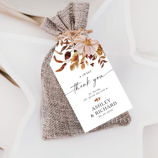 Étiquettes-cadeau Rustic Fall quitte Mariage