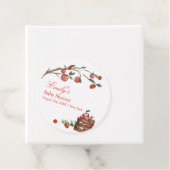 Étiquettes Cadeau Rustic Farm Ladybug Apple Baby shower fille (En situation)