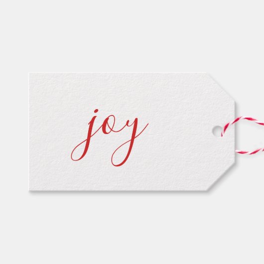 Étiquettes-cadeau Rustic Farmhouse Papier Joie Script Noël (Devant (Horizontal))