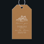 Étiquettes-cadeau Rustic Goldenrod Grange ferme Mariage Merci<br><div class="desc">Illustration d'art de la grange rustique sur l'arrière - plan Goldenrod.</div>