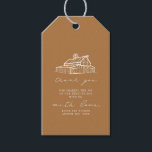 Étiquettes-cadeau Rustic Goldenrod Grange ferme Mariage Merci<br><div class="desc">Illustration d'art de la grange rustique sur l'arrière - plan Goldenrod.</div>