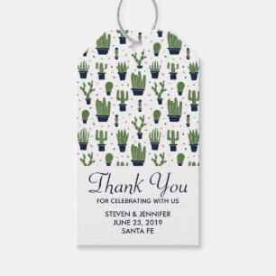 Étiquettes-cadeau Rustic Green Cactus Motif Mariage du désert