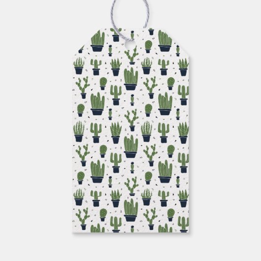 Étiquettes-cadeau Rustic Green Cactus Motif Mariage du désert (Dos)