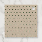 Étiquettes Cadeau Rustic Green Pine Woods Mountain Sketch Mariage (Dos)