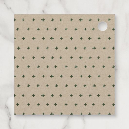 Étiquettes Cadeau Rustic Green Pine Woods Mountain Sketch Mariage (Dos)
