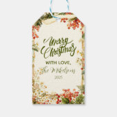 Étiquettes-cadeau Rustic Holly Berry Noël (Dos)
