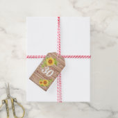 Étiquettes-cadeau Rustic Joyeux 30e anniversaire floral tournesol (Avec de la ficelle)