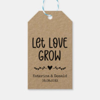 Rustic Kraft Let Love Grow Seed Mariage Tags cadea