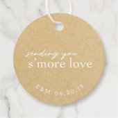Étiquettes Cadeau Rustic Kraft S'more Love Mariage Round (Devant)