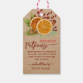 Étiquettes-cadeau Rustic Kraft Stovetop Simmering Potpourri (Devant)