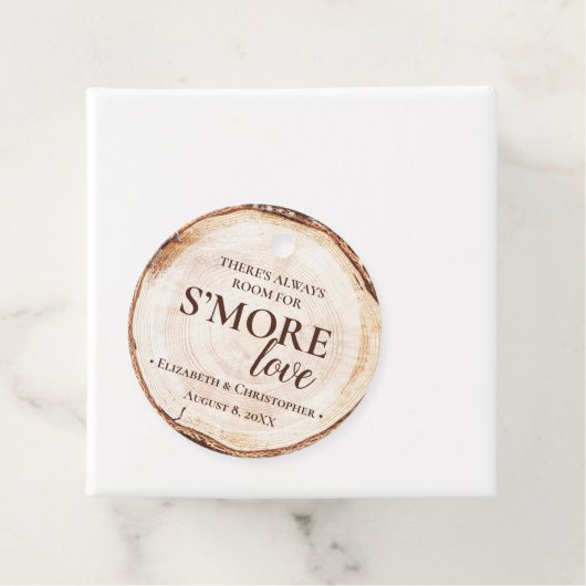 Étiquettes Cadeau Rustic Mariage S'mores Love Custom (En situation)