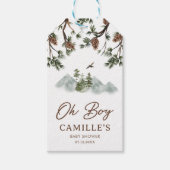 Étiquettes-cadeau Rustic Mountains Oh Boy Baby shower Favoriser les  (Devant)