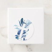 Étiquettes Cadeau Rustic Navy Blue Green Cross Boy Baptism (En situation)