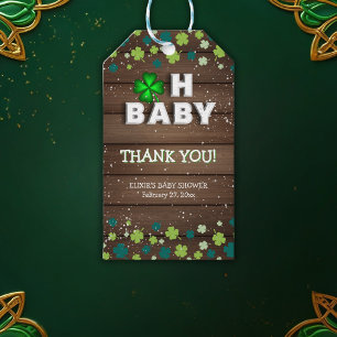 Étiquettes-cadeau Rustic Oh Baby St. Patrick's Day Baby shower