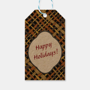 Étiquettes-cadeau Rustic Rough Graphic Burlap n'importe quel texte