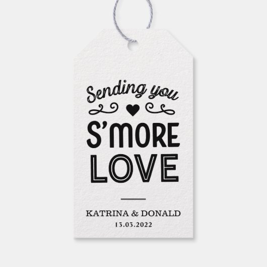 Étiquettes-cadeau Rustic S’more Love Mariage (Dos)