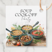Étiquettes Cadeau Rustic Soup Cook-Off Potluck Party Watercolor (Dos)