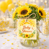 Étiquettes Cadeau Rustic Sunflower Floral Celebration