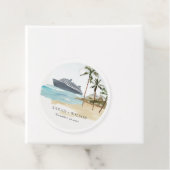 Étiquettes Cadeau Rustic Tropical Beach Cruise Palm Mariage (En situation)