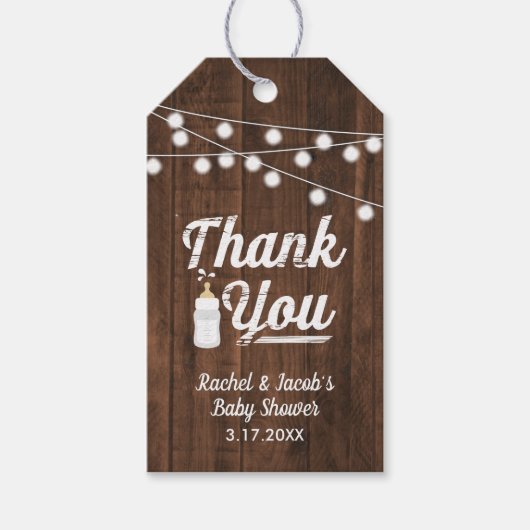 Étiquettes-cadeau Rustic Un bébé brasse du Baby shower (Devant)