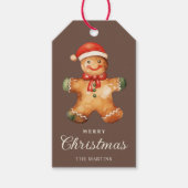 Étiquettes-cadeau Rustic Watercolor Gingerbread Man Christmas (Devant)