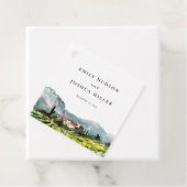 Étiquettes Cadeau Rustic Winery Mariage paysage (En situation)