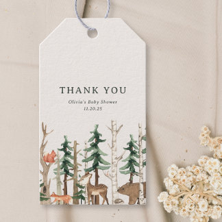 Étiquettes-cadeau Rustic Winter Woodland Baby Shower