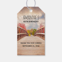 Rustic Wooden Bridge in the Country Tags cadeaux