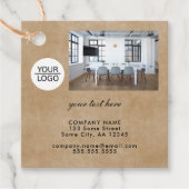 Étiquettes Cadeau Rustique Ajouter votre logo Promotion photo texte  (Devant)