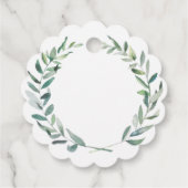 Étiquettes Cadeau Rustique Aquarelle feuilles d'olivier Mariage Merc (Dos)