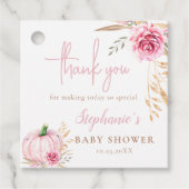 Étiquettes Cadeau Rustique automne boho Citrouille bébé Fille douche (Devant)