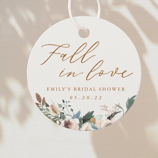 Étiquettes Cadeau Rustique Automne Floral Automne Chute en Amour Fêt