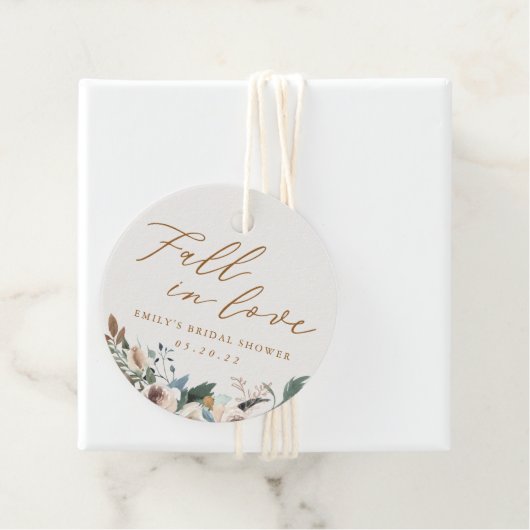 Étiquettes Cadeau Rustique Automne Floral Automne Chute en Amour Fêt (En situation)