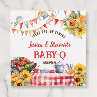 Étiquettes Cadeau Rustique BABY-Q Barbecue Pique-nique Merci de tour