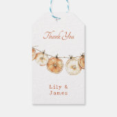 Étiquettes-cadeau Rustique Boho Automne Séché Orange Garland Mariage (Dos)