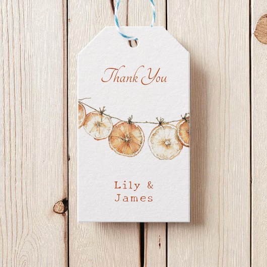 Étiquettes-cadeau Rustique Boho Automne Séché Orange Garland Mariage